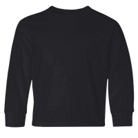 Jerzees Youth Dri-Power® Long Sleeve 50/50 T-Shirt, Black, Front view