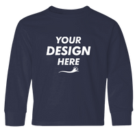 Jerzees Youth Dri-Power® Long Sleeve 50/50 T-Shirt, J. Navy, Front view, Mockup