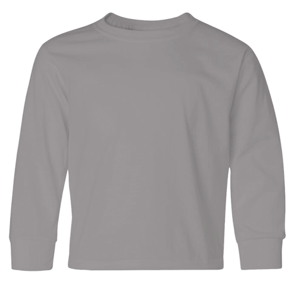 Jerzees Youth Dri-Power® Long Sleeve 50/50 T-Shirt, Oxford, Front view