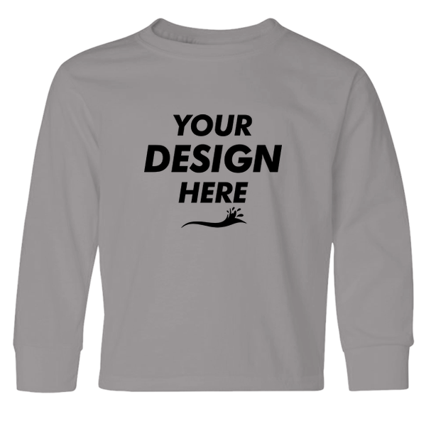 Jerzees Youth Dri-Power® Long Sleeve 50/50 T-Shirt, Oxford, Front view, Mockup