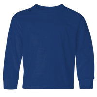 Jerzees Youth Dri-Power® Long Sleeve 50/50 T-Shirt, Royal, Front view