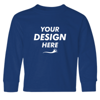 Jerzees Youth Dri-Power® Long Sleeve 50/50 T-Shirt, Royal, Front view, Mockup
