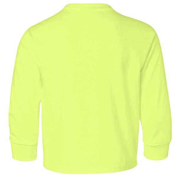 Jerzees Youth Dri-Power® Long Sleeve 50/50 T-Shirt, Safety Green, Back view