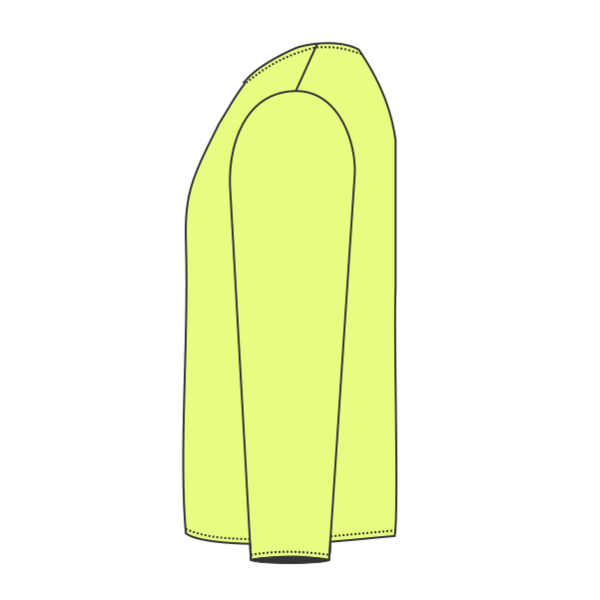 Jerzees Youth Dri-Power® Long Sleeve 50/50 T-Shirt, Safety Green, Left Side view