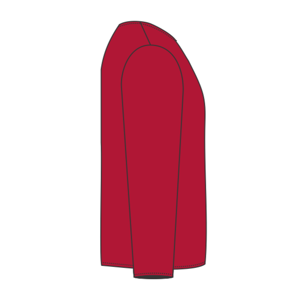 Jerzees Youth Dri-Power® Long Sleeve 50/50 T-Shirt, True Red, Right Side view