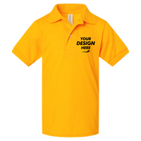 Jerzees Youth Dri-Power® Polo, Gold, Front view, Mockup