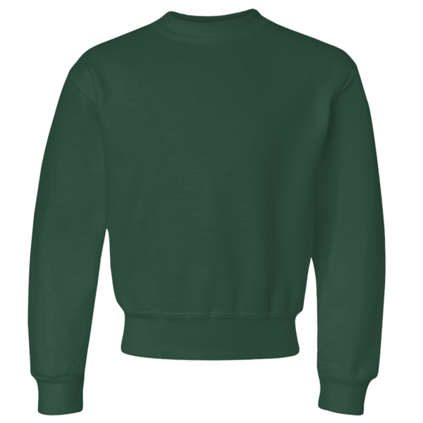 Jerzees Youth NuBlend® Crewneck Sweatshirt, Forest Green, Front view