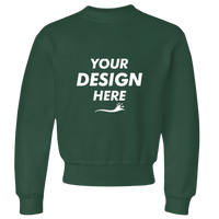 Jerzees Youth NuBlend® Crewneck Sweatshirt, Forest Green, Front view, Mockup