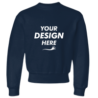 Jerzees Youth NuBlend® Crewneck Sweatshirt, J. Navy, Front view, Mockup