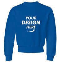 Jerzees Youth NuBlend® Crewneck Sweatshirt, Royal, Front view, Mockup
