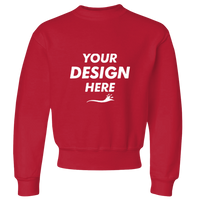 Jerzees Youth NuBlend® Crewneck Sweatshirt, True Red, Front view, Mockup
