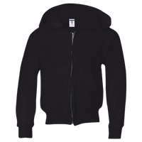 Jerzees Youth NuBlend® Full-Zip Hooded Sweatshirt, Black, Front view