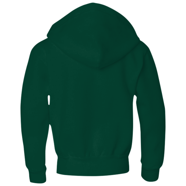 Jerzees Youth NuBlend® Full-Zip Hooded Sweatshirt, Forest Green, Back view