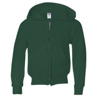 Jerzees Youth NuBlend® Full-Zip Hooded Sweatshirt, Forest Green, Front view