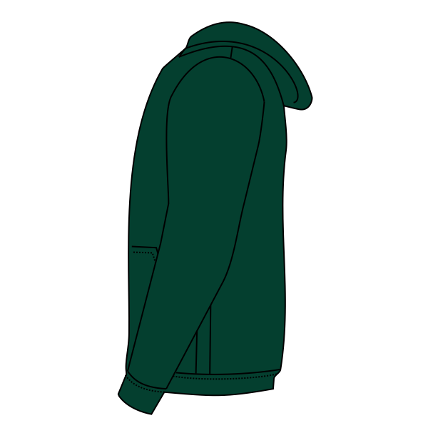 Jerzees Youth NuBlend® Full-Zip Hooded Sweatshirt, Forest Green, Left Sleeve (Long) view