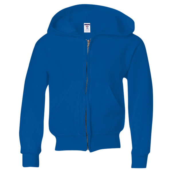 Jerzees Youth NuBlend® Full-Zip Hooded Sweatshirt, Royal, Front view