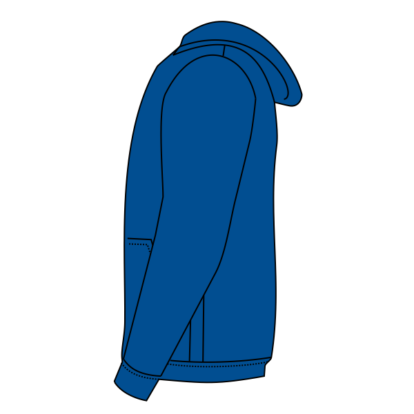 Jerzees Youth NuBlend® Full-Zip Hooded Sweatshirt, Royal, Left Sleeve (Long) view