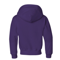 Jerzees Youth NuBlend® Hooded Sweatshirt, Deep Purple, Back view