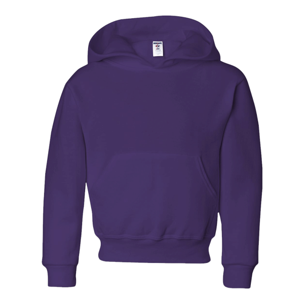 Jerzees Youth NuBlend® Hooded Sweatshirt, Deep Purple, Front view