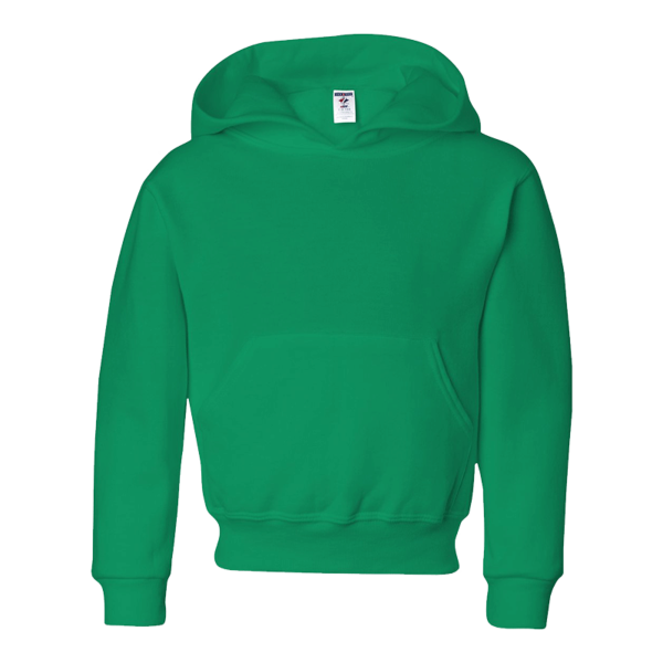 Jerzees Youth NuBlend® Hooded Sweatshirt, Kelly, Front view