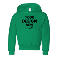 Jerzees Youth NuBlend® Hooded Sweatshirt, Kelly, Front view, Mockup