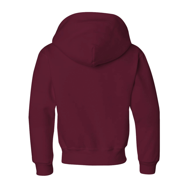 Jerzees Youth NuBlend® Hooded Sweatshirt, Maroon, Back view