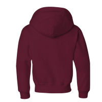 Jerzees Youth NuBlend® Hooded Sweatshirt, Maroon, Back view