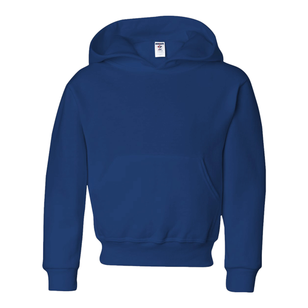 Jerzees Youth NuBlend® Hooded Sweatshirt, Royal, Front view