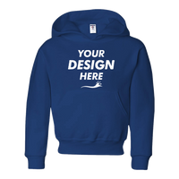 Jerzees Youth NuBlend® Hooded Sweatshirt, Royal, Front view, Mockup