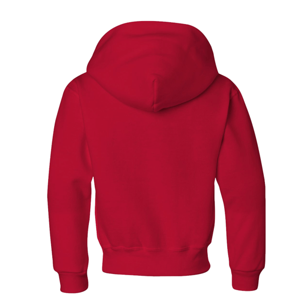 Jerzees Youth NuBlend® Hooded Sweatshirt, True Red, Back view