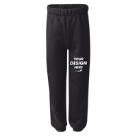 Jerzees Youth NuBlend® Sweatpants, Black, Front view, Mockup