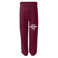 Jerzees Youth NuBlend® Sweatpants, Maroon, Front view, Mockup