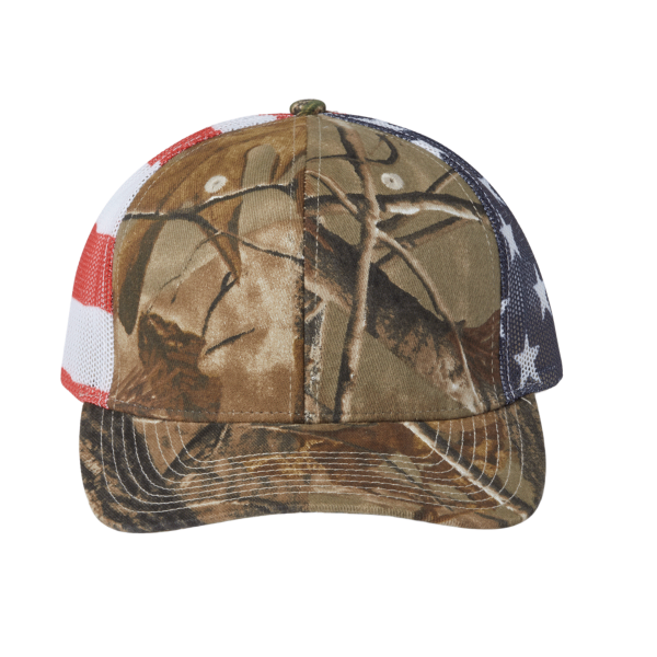Kati Printed Mesh Trucker Cap, All Purpose / Usa Flag / Usa Flag, Front view