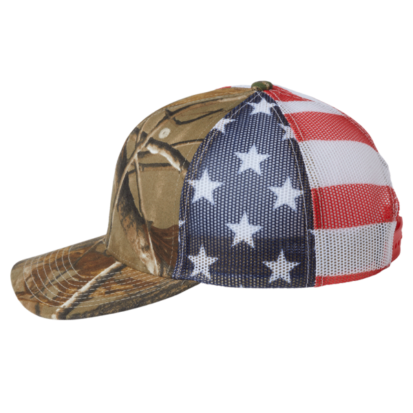 Kati Printed Mesh Trucker Cap, All Purpose / Usa Flag / Usa Flag, Left Side view