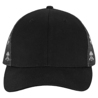 Kati Printed Mesh Trucker Cap, Black / Black / Skull, Front view