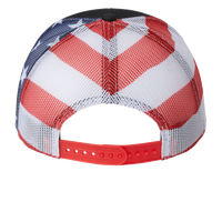 Kati Printed Mesh Trucker Cap, Black / Usa Flag / Usa Flag, Back view