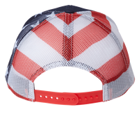 Kati Printed Mesh Trucker Cap, Navy / Usa Flag / Usa Flag, Back view