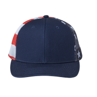 Kati Printed Mesh Trucker Cap, Navy / Usa Flag / Usa Flag, Front view