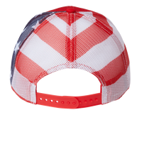Kati Printed Mesh Trucker Cap, Red / Usa Flag / Usa Flag, Back view