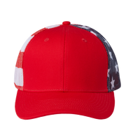 Kati Printed Mesh Trucker Cap, Red / Usa Flag / Usa Flag, Front view