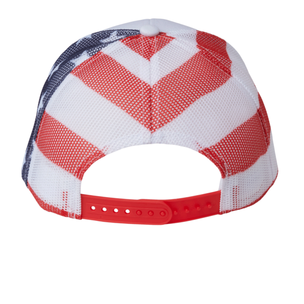 Kati Printed Mesh Trucker Cap, White / Usa Flag / Usa Flag, Back view
