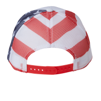 Kati Printed Mesh Trucker Cap, White / Usa Flag / Usa Flag, Back view