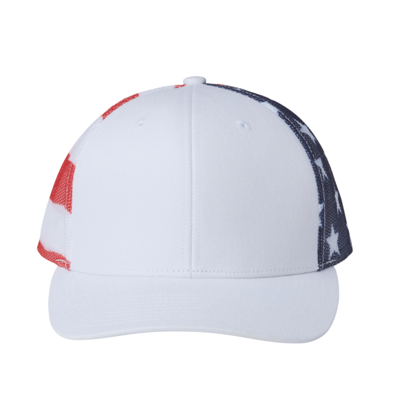 Kati Printed Mesh Trucker Cap, White / Usa Flag / Usa Flag, Front view