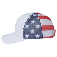 Kati Printed Mesh Trucker Cap, White / Usa Flag / Usa Flag, Left Side view