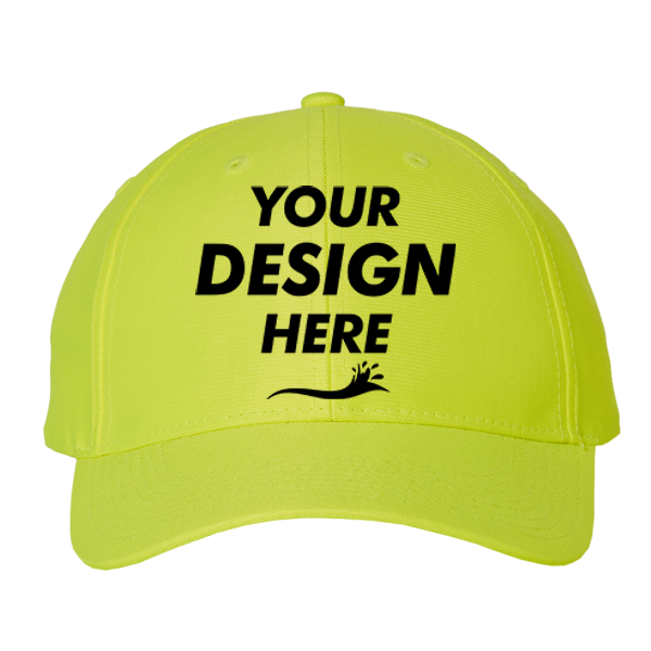 Kati Safety Cap, Neon Yellow, Front view, Mockup