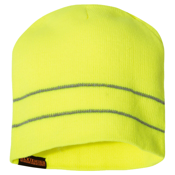 Kishigo High Viz Reflective Beanie, Lime, Back view