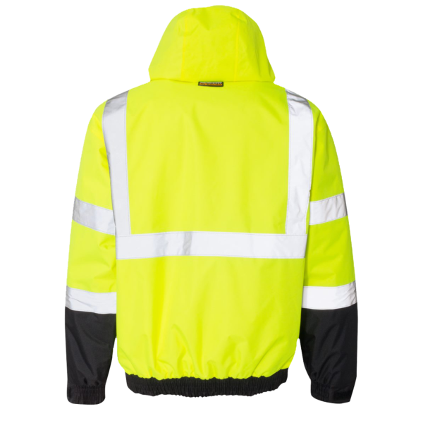 Kishigo Unisex Economy Bomber Jacket, Lime, Back view