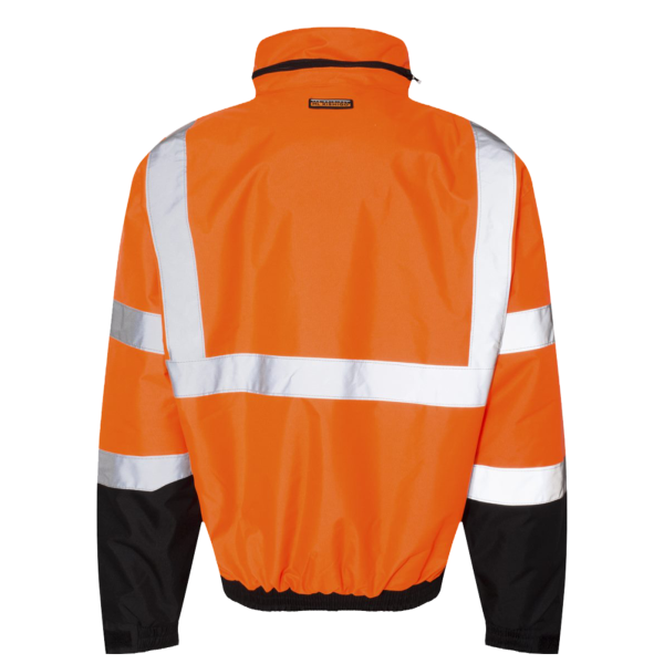 Kishigo Unisex Economy Bomber Jacket, Orange, Back view