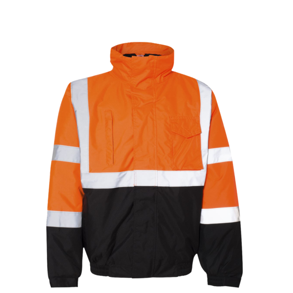 Kishigo Unisex Economy Bomber Jacket, Orange, Front view