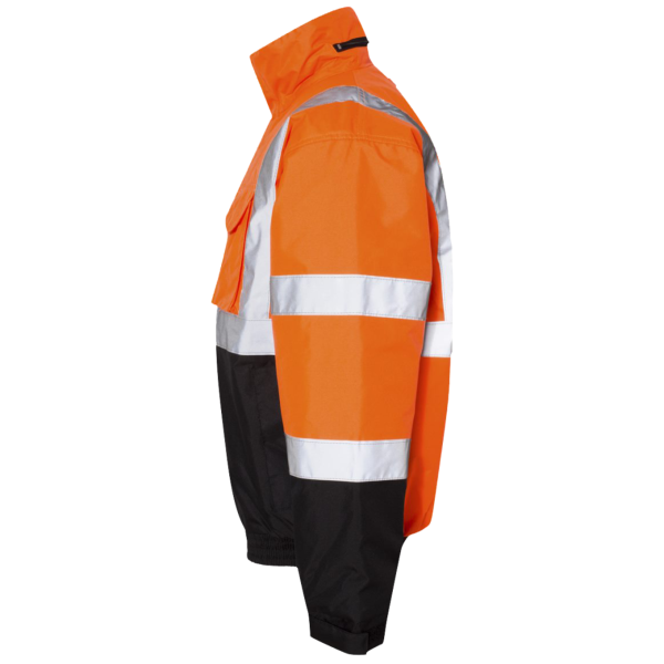 Kishigo Unisex Economy Bomber Jacket, Orange, Left Sleeve view